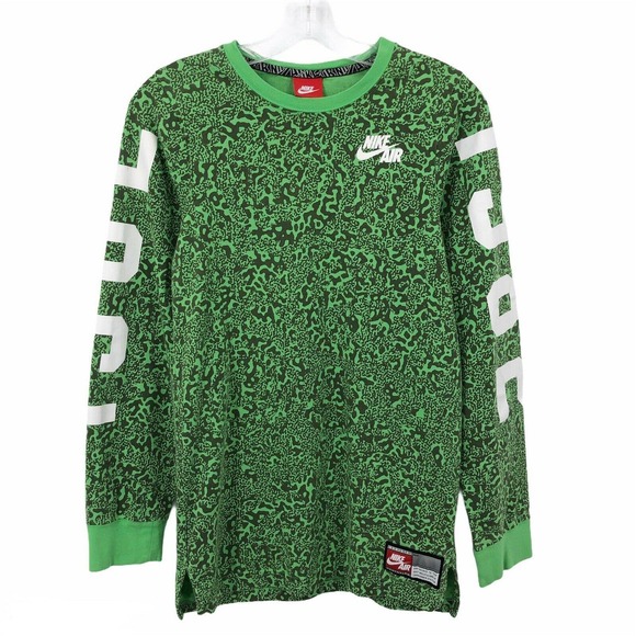 Nike Other - Nike Air Men's Pivot Printed Long Sleeve T Shirt Size XS Green Crew Basketball